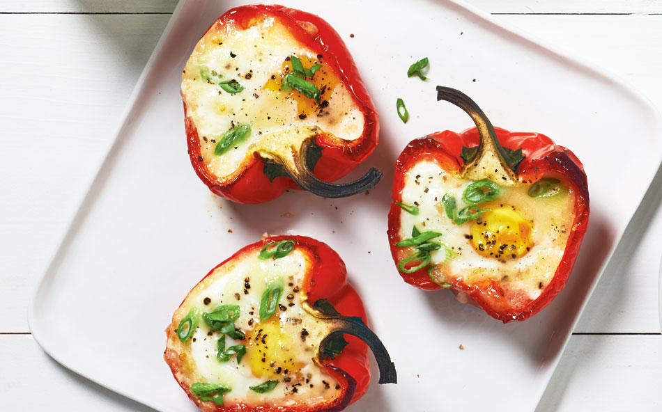Roasted Bell Peppers with Eggs