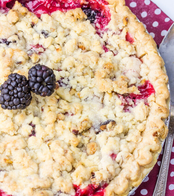 Blackberry Rhubarb Crumble Pie